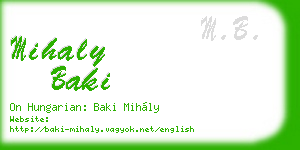 mihaly baki business card