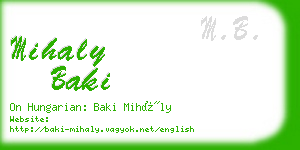 mihaly baki business card